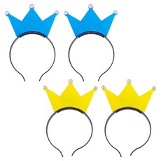 PARTY 09 LED燈皇冠髮箍 2款 x 2入組, 藍色, 黃色, 1套