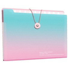 Thumbsmine 漸層 A4 12格風琴夾, 藍色, 1個