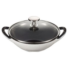 staub Baby Wok 雙耳鍋, 白松露色, 1個, 16cm