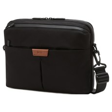 DAKS 男士Ergo壓紋Logo尼龍斜揹包, 黑色