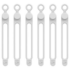 Gajugashop 矽膠束線帶, 白色, 6個