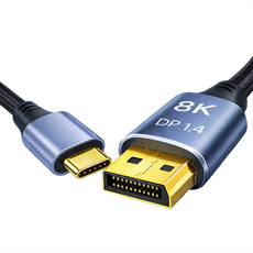 Iple Type-C to DP 1.4 60Hz 超高畫質連接線, 黑色, 1個, 2m