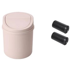 Noiwon 簡潔感性迷你垃圾桶 + 60入垃圾袋組, 粉紅色(垃圾桶)