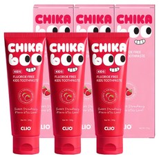 CLIO Chikabu 無氟兒童牙膏 草莓香, 120g, 3個