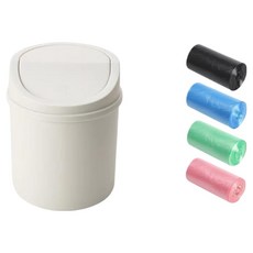 Noiwon 簡約感性迷你垃圾桶 + 垃圾袋 120p 組, 白色(垃圾桶)