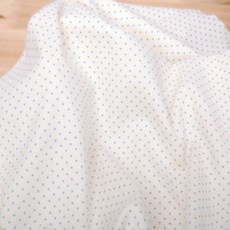 릴리패브릭 오가닉 코튼 체크 도트 스트라이프 면 부드러운 다이마루 의류 이불 원단, 블루도트, 1개