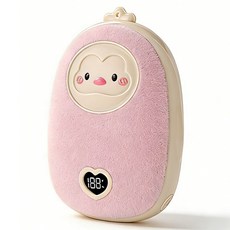 TIMLEI 企鵝電暖手寶/2合1暖寶寶/便攜式迷你可愛暖蛋, 淺粉色, N7