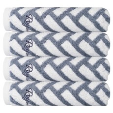 RoyalBergen 頂級人字紋臉部竹纖維毛巾 180g, 人字紋灰色, 4個