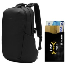 pacsafe V 防盜包 24L + RFID防側錄卡套組, 黑色(包)