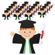 minhwashop 畢業不織布學士帽卡片製作, 20個, 男孩