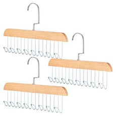 AKEIBY 多用途8鉤木製衣架, 3個, 混合顏色