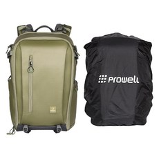 prowell 普樂威 大容量攝影包後背包 2機多鏡內部自由收納相機包 附防雨罩 WIN-23398 26L, 橄欖綠, 1個