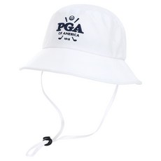 PGA OF AMERICA 男士經典3D刺繡Logo漁夫帽 PGA-CP05, 1個, 白色