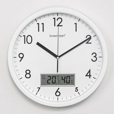 SweetHeart 靜音 Boni 溫濕度掛鐘 300, 白色