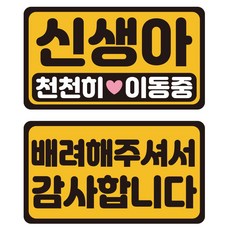 루키마켓 자국없는 리무버블 탈부착 아기가타고있어요 자티커 2종 세트, JB49 신생아미니, 1세트