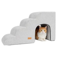 올미오펫 고양이 구름패브릭 숨숨집 4단 계단, 어반그레이, 1개
