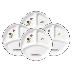 코렐 피너츠 75주년 에디션 삼절접시소, 4개, 혼합색상