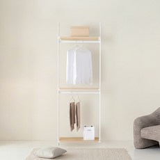 데코파인 디오사 시스템행거 800 옷장 방문설치, 오크 + 화이트