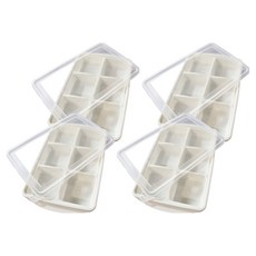 네츄럴스토리 야채 다진 마늘 냉동보관 용기 6칸 450ml, 화이트, 4개