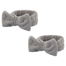 원이네 리본 세안밴드, 2개, 그레이