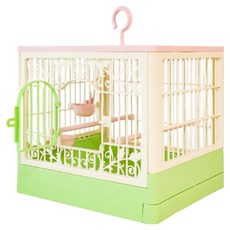 랜보어 앵무새 프렌치 케이지 이동장 FREE, 그린, 1개