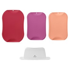 doble 不留刀痕砧板, 1套, 小砧板 杏色 + 藕粉色 + 中砧板 紅色 + 支架