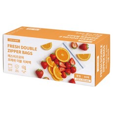 레스이즈모어 프레쉬 더블 지퍼백 22 x 25 cm, 중(M), 1개, 80개입