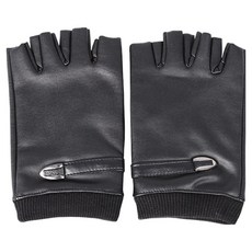 Overcode Tetoman 人造皮革戶外運動半指手套 雙手配戴套組 BRP3105, 黑色, 1套