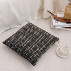 CASA VERDE Bristol 格紋方形坐墊 含棉芯 2入