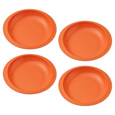 실리팟 실리콘 원형 플레이트 접시 206 x 188 x 28 mm, 브릭오렌지, 4개, 단품
