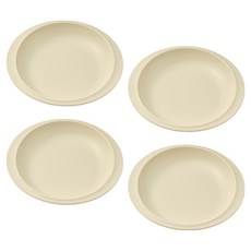 실리팟 실리콘 원형 플레이트 접시 206 x 188 x 28 mm, 바닐라크림, 4개, 단품