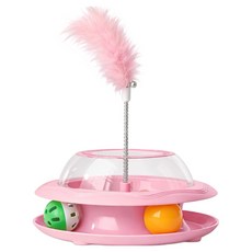 daysoy 貓咪彈簧發條羽毛玩具 ONE SIZE, 2 粉紅羽毛, 1個