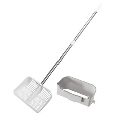 Rora Pet 貓用長柄大型貓砂鏟組, 白色, 1套