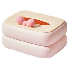 Mirnoa 粉紅蝴蝶結粉彩擺飾面紙盒 MMM3406, 粉紅色, 1個