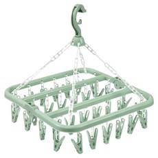 마스마 접이식 문어발 빨래집게, 그린, 1개