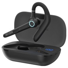 아이리버 ENC 노이즈캔슬링 귀걸이형 핸즈프리 무선 블루투스 6.0 통화용 듀얼마이크 이어셋, IB-EX5, 블랙