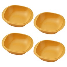 실리팟 실리콘 사각 플레이트 접시 193 x 173 x 40 mm, 펌킨옐로우, 4개, 단품