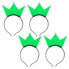 파티공구 LED램프 왕관 머리띠, 그린, 4개