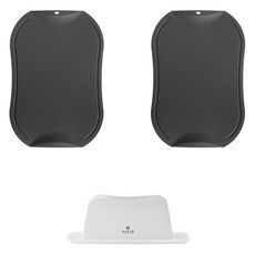 doble 不留刀痕砧板3件組, 1套, 砧板 中 炭灰色 2個 + 砧板架