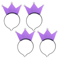 파티공구 LED램프 왕관 머리띠, 라벤다, 4개