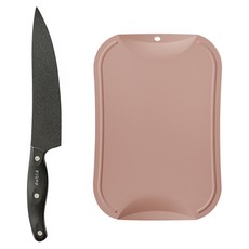doble 頂級刀具 + 不留刀痕砧板 鮭魚粉色, 1套, 主廚刀 + 小砧板