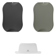 doble 不留刀痕砧板組, 1套, 砧板 中 炭灰色 + 卡其色 + 支架