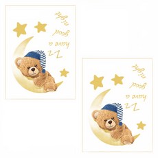 LANO 夢鄉熊夜光開關蓋貼紙 2入, 夢鄉熊