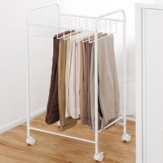 홈앤하우스 카트형 바지걸이 12p, 화이트, 1개