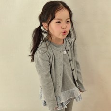 kikimora 兒童愛心羅紋針織開襟衫