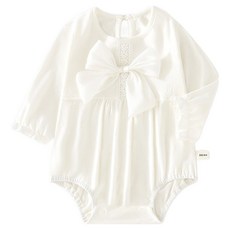베베니즈 신생아용 쉬폰왕리본 긴팔 바디수트
