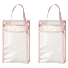 블럭마트 공간활용 벽걸이 티슈 보관함, 핑크, 2개