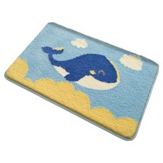 블럭마트 욕실 디자인 발매트, 고래, 1개