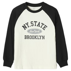 스파오키즈 아동용 캠퍼스 래글런 긴팔 티