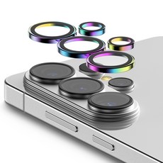 케이엠디자인 빛 번짐 방지 강화유리 메탈링 카메라 렌즈 보호필름 오로라, 1개